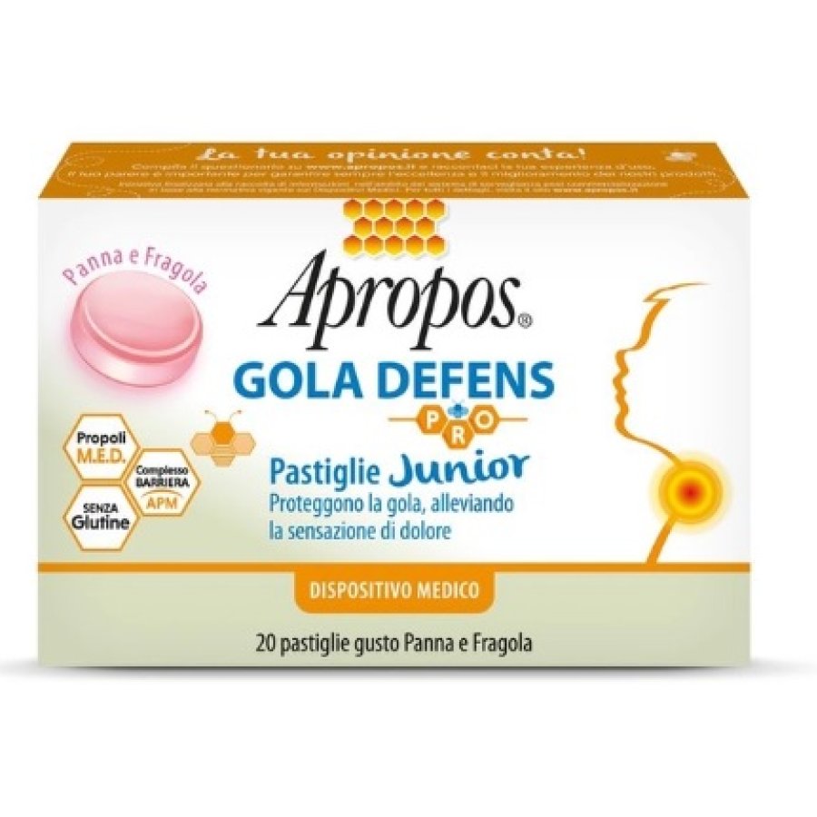 Apropos Gola Defens Pro 20 Pastiglie Junior Panna Fragola Apropos Gola Defens Pro 20 Pastiglie Junior Panna Fragola