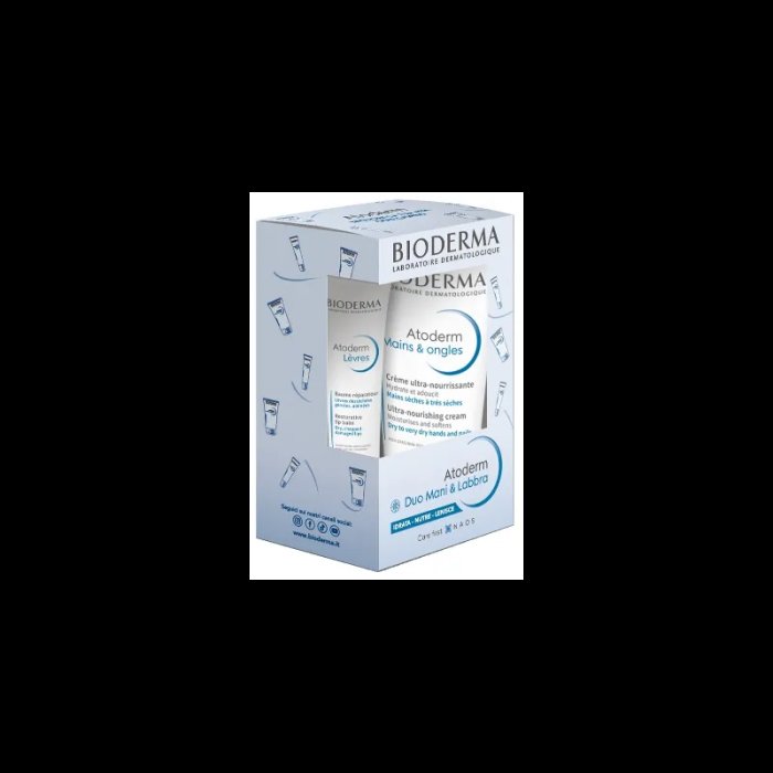 Bioderma Atoderm Set Mani & Labbra Crema Mani 50 ml + Balsamo Labbra 15 ml