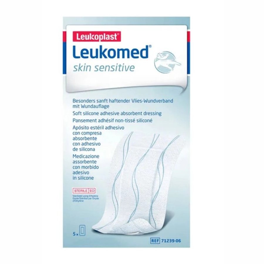 Leukoplast Leukomed Skin Sensitive Medicazione Adesiva 5x7,2cm 5 Pezzi Leukoplast Leukomed Skin Sensitive Medicazione Adesiva 5x7,2cm 5 Pezzi