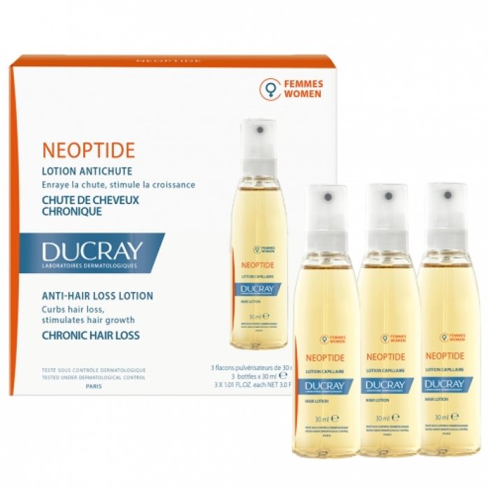 Ducray Linea Salute dei capelli Neoptide Lozione Capelli Donna Anti Caduta 3 x 30 ml