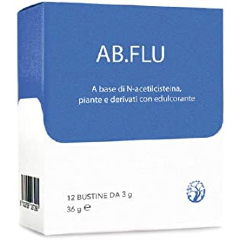 AB Flu Integratore Alimentare per Influenza e Raffreddore, Supporto Difese Immunitarie, 12 Bustine Orali