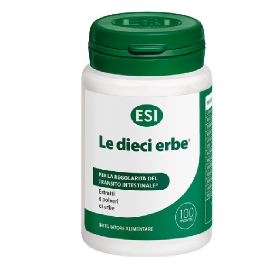 ESI Le Dieci Erbe - Integratore Naturale Combatte la Stitichezza, 100 tavolette
