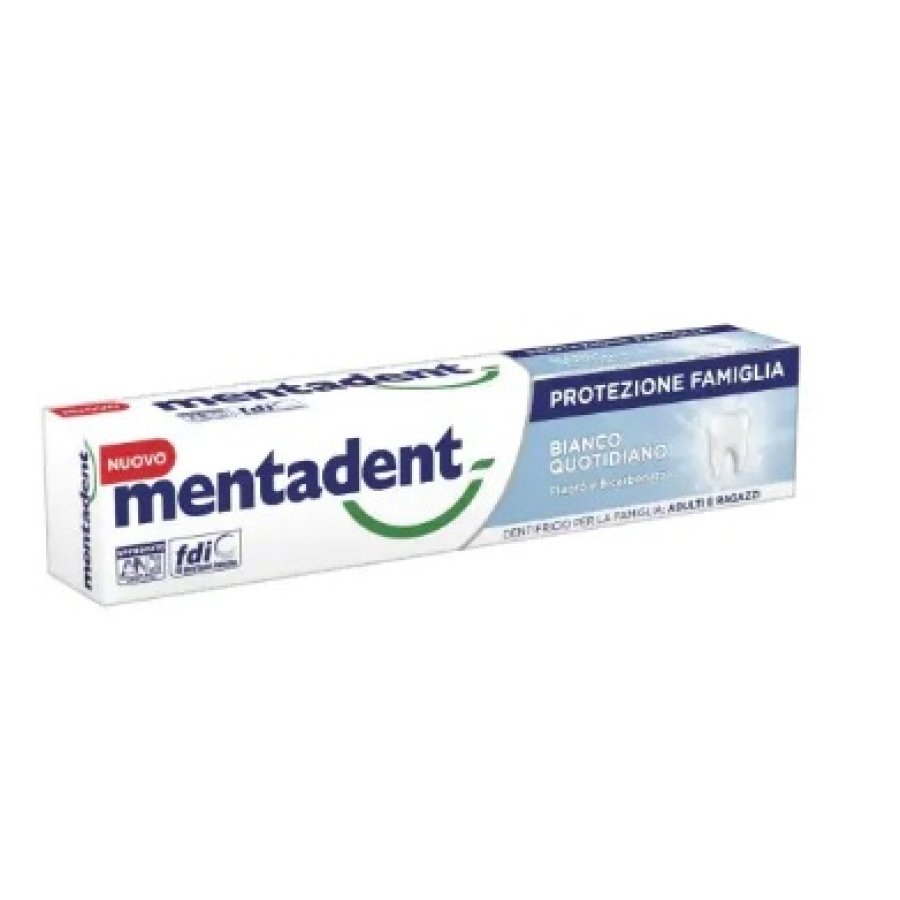 Unilever Italia Igiene Dentale Mentadent Dentifricio Protezione Famiglia Bianco Quotidiano 75 ml Unilever Italia Igiene Dentale Mentadent Dentifricio Protezione Famiglia Bianco Quotidiano 75 ml