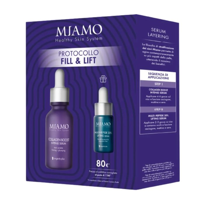 Miamo Protocollo Fill & Lift Collagen Boost Intense Serum 30ml + Multi-Peptide 20% Lifting Serum 10ml