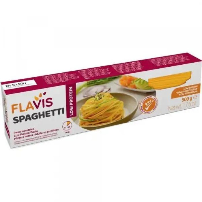 Flavis Spaghetti Aproteici Senza Glutine 500 grammi – Pasta a Basso Contenuto Proteico