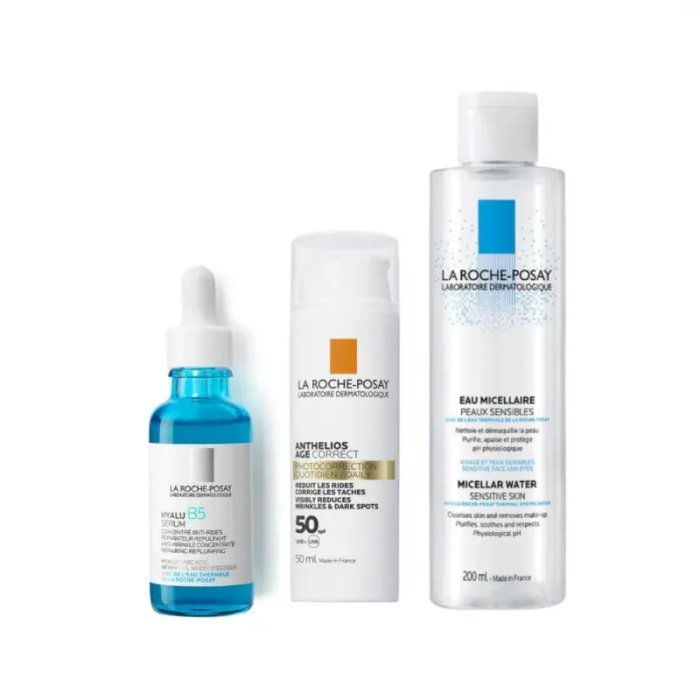 La Roche Posay Set con Hyalu B5 Siero 50 ml + Acqua Micellare 50 ml + Mini Age Correct 15ml
