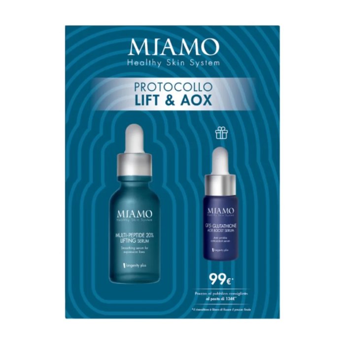 Miamo Protocollo Lift & AOx Multi-Peptide 20% Lifting Serum 30ml + GF5-Glutathione Aox Booster Serum 10ml