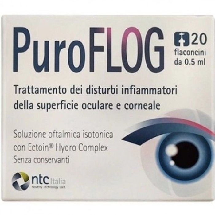 Puroflog Soluzione Oftalmica Isotonica Con Ectoin Hydro Complex 20 Flaconcini Monodose X 0,5 Ml