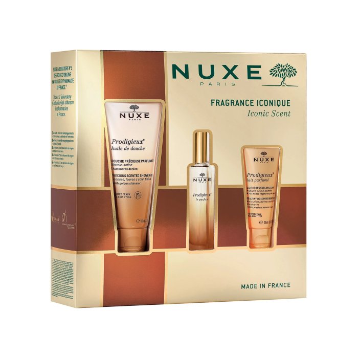 Nuxe Cofanetto Fragranza Prodigieux Profumo 30ml + Olio Doccia 100ml + Latte Corpo 30ml