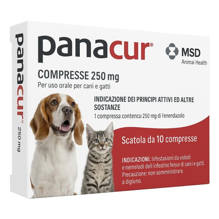 Panacur 250 mg 10 compresse veterinarie per cani e gatti