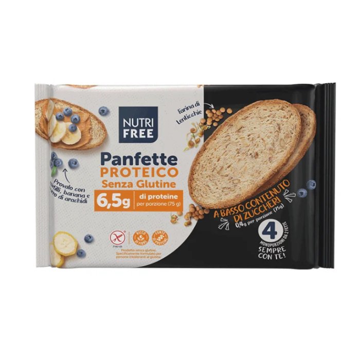Panfette Proteico Nutrifree - Pane Senza Glutine, Fonte di Proteine e Fibre 300 grammi 