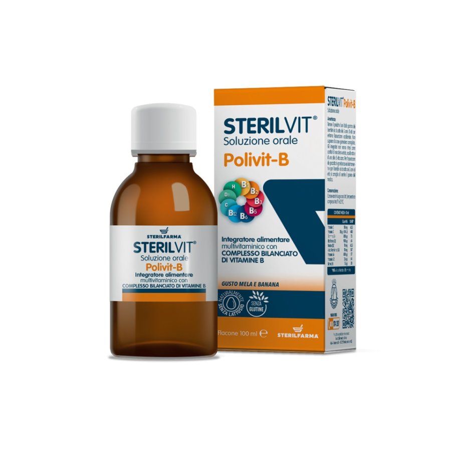 Sterilfarma Polivit-b Soluzione Orale Gusto Mela Banana 100 Ml Sterilfarma Polivit-b Soluzione Orale Gusto Mela Banana 100 Ml