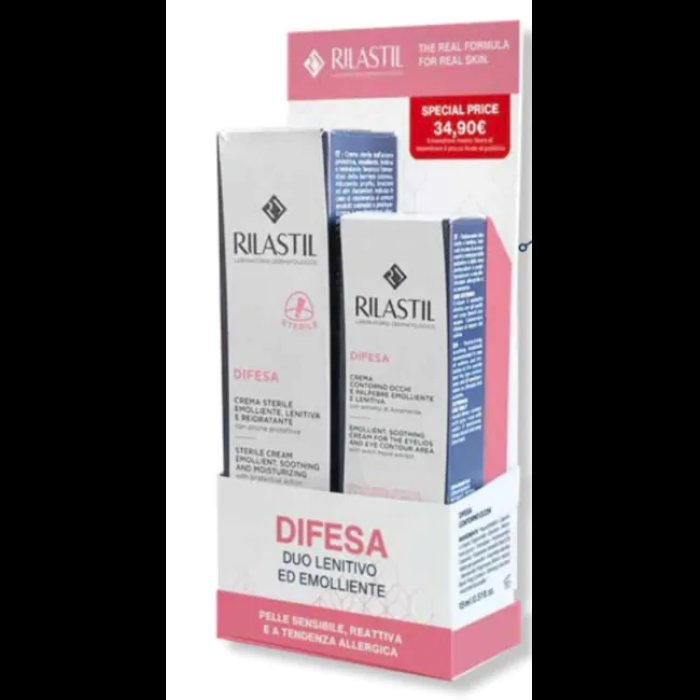 Rilastil Difesa viso Duo emolliente - Crema sterile + difesa contorno occhi TAGLIO PREZZO