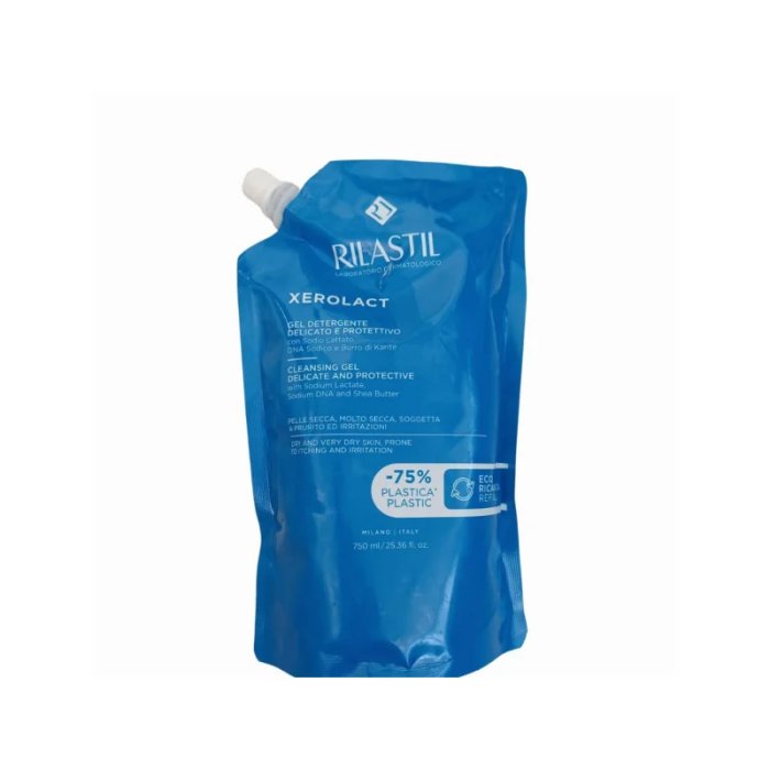 Rilastil xerolact ricarica gel detergente - refil detergente delicato per pelle secca, pruriginosa ed irritata - 750 ml