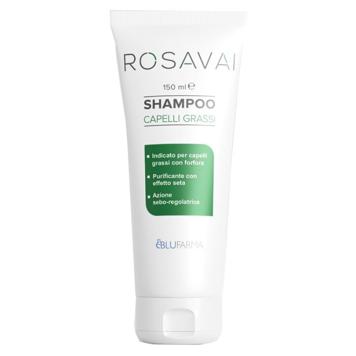 Rosavai shampoo capelli grassi e forfora 100 ml - trattamento antiforfora riequilibrante