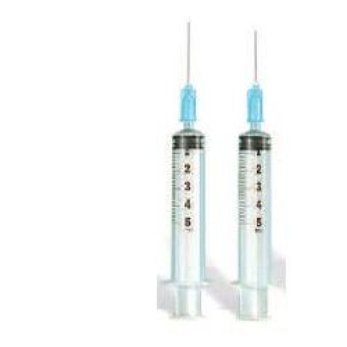 Siringa plastica sterile 5 ml con ago 21G Saf - siringa monouso per uso parenterale