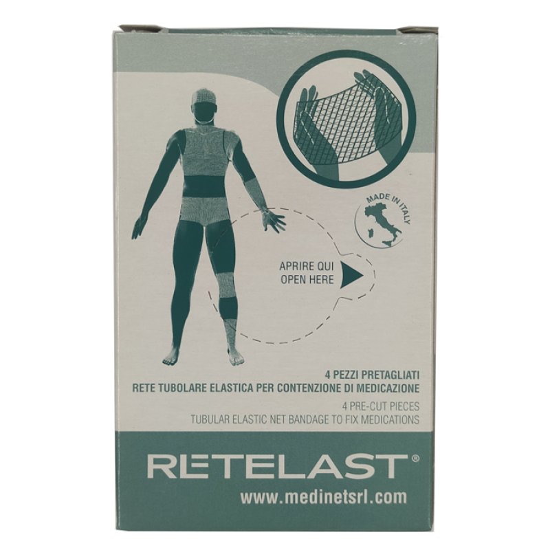 Medinet Rete Tubolare Retelast Elastica Pretagliata Bianca Per Dita 4 Pezzi