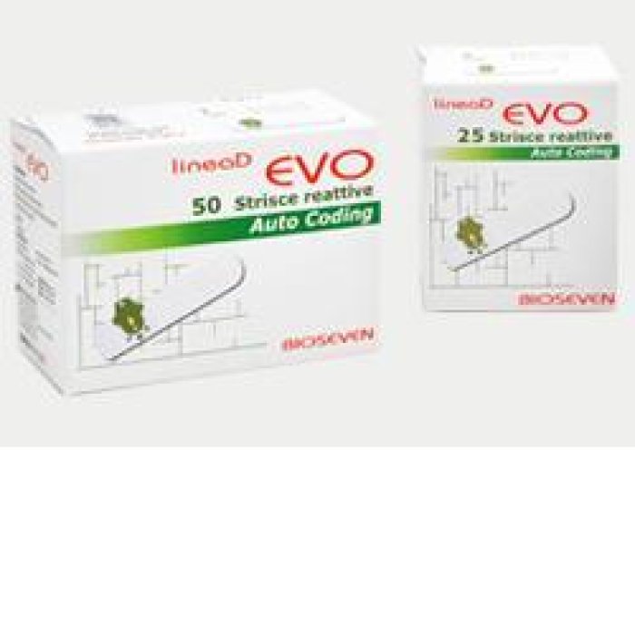 Bioseven Linea D Evo - Strisce Misurazione Glicemia 25 Strisce