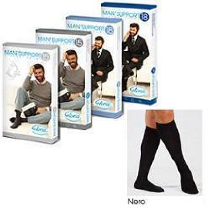 Man Support 15 gambaletto 15 den nero 3 - gambaletto a compressione leggera per uomo