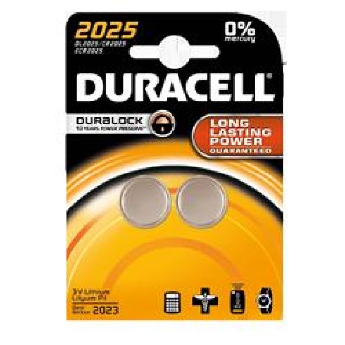 Duracell Specialty 2025 2 batterie al litio 3V - pile a bottone per dispositivi elettronici