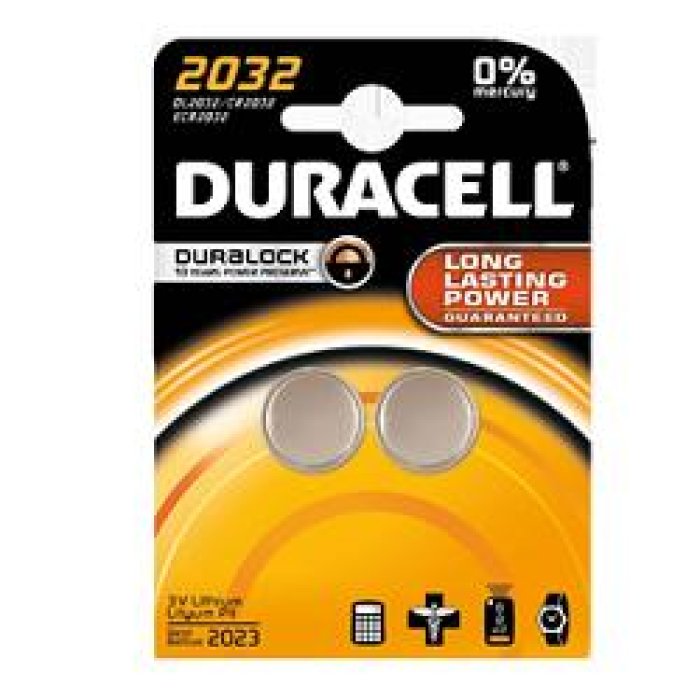 Duracell Specialty 2032 2 pezzi batterie a bottone al litio per dispositivi elettronici