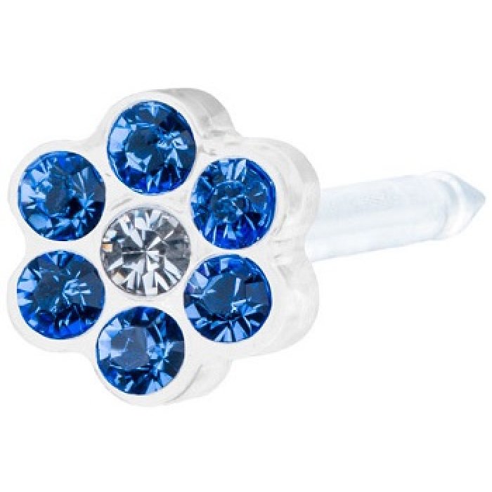 EP MP Daisy 5 mm orecchino zirconia sapphire/crystal - stud in acciaio chirurgico