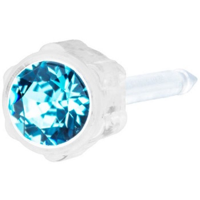 EP MP orecchino 4 mm aquamarine - punto luce azzurro 4 mm