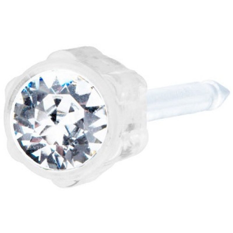 EP MP orecchino 4 mm crystal - stud ipoallergenico a punto luce