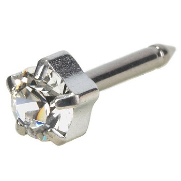 EP ST Tiffany 4 mm crystal - orecchino a bottone stile Tiffany con zircone crystal