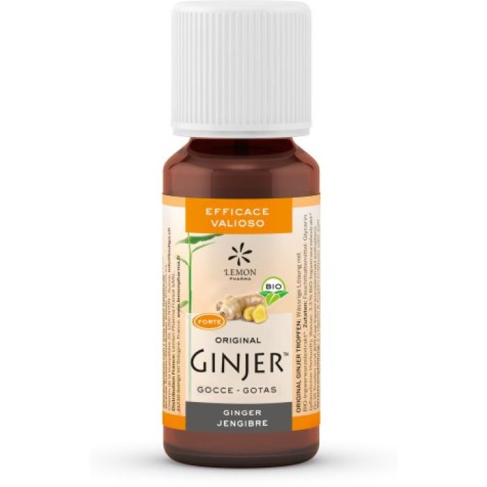 Lemon Pharma Ginjer Gocce 20 ml Integratore Alimentare allo Zenzero per Digestione e Nausea