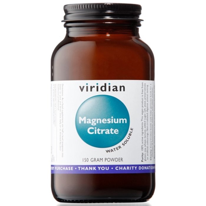 Viridian Magnesium Citrate - Integratore di Magnesio per Ridurre Stanchezza e Supportare Muscoli e Sistema Nervoso - 150 g