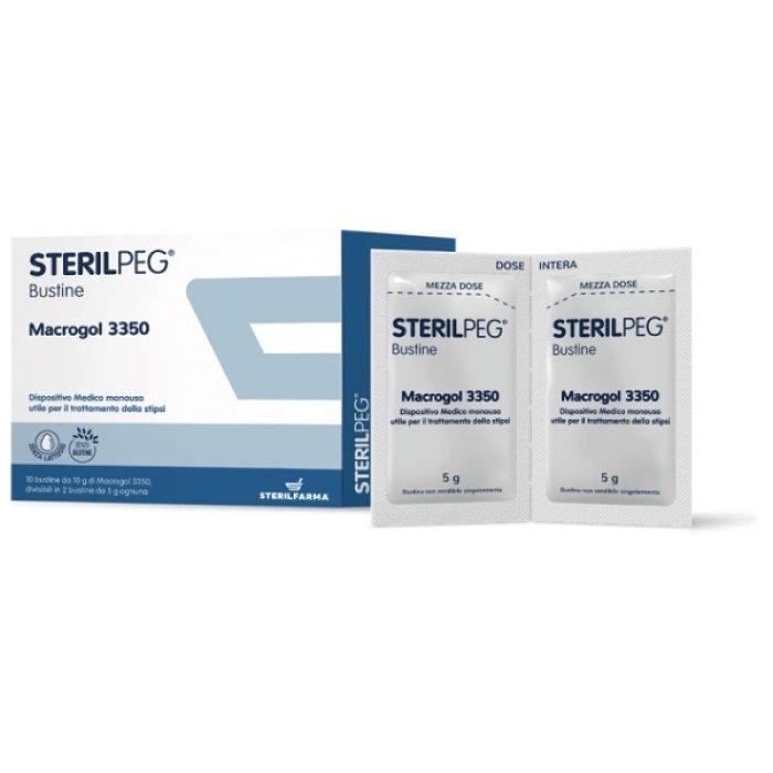 Sterilfarma Sterilpeg Macrogol 3350 10 Bustine Bipartite 10 G