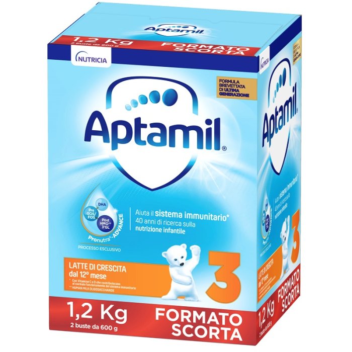 Aptamil 3 Latte di crescita in polvere per bambini da 1 a 3 anni confezione da 1200 grammi