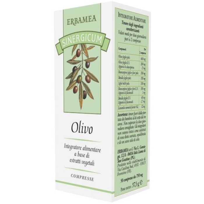 Sinergicum Olivo 50 compresse - integratore con olivo aglio e biancospino per pressione arteriosa