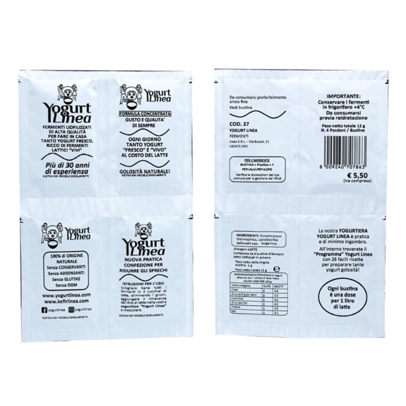 Yogurt Linea Fermenti 4 bustine integratore con fermenti lattici per la flora intestinale