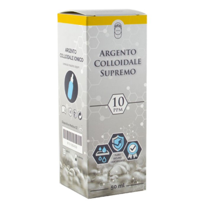 Argento Colloidale Ionico Supremo 10 PPM Dispositivo Medico con Contagocce 50 ml