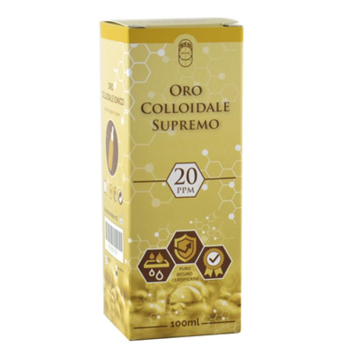 Oro Colloidale Supremo 20 ppm - soluzione colloidale di oro ionico