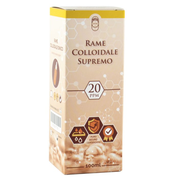 Rame Colloidale Supremo 20 Parti per Milione Integratore Naturale ad Alta Biodisponibilità in Gocce
