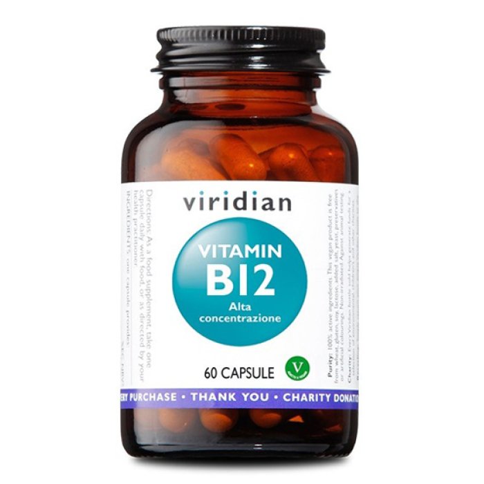 Viridian Vitamina B12 High Strength 60 Capsule Vegetali Integratore Naturale ad Alto Dosaggio