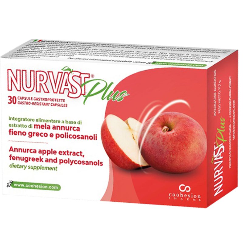 Coohesion Pharma Nurvast - Plus Integratore Alimentare Metabolismo del Colesterolo 30 Capsule