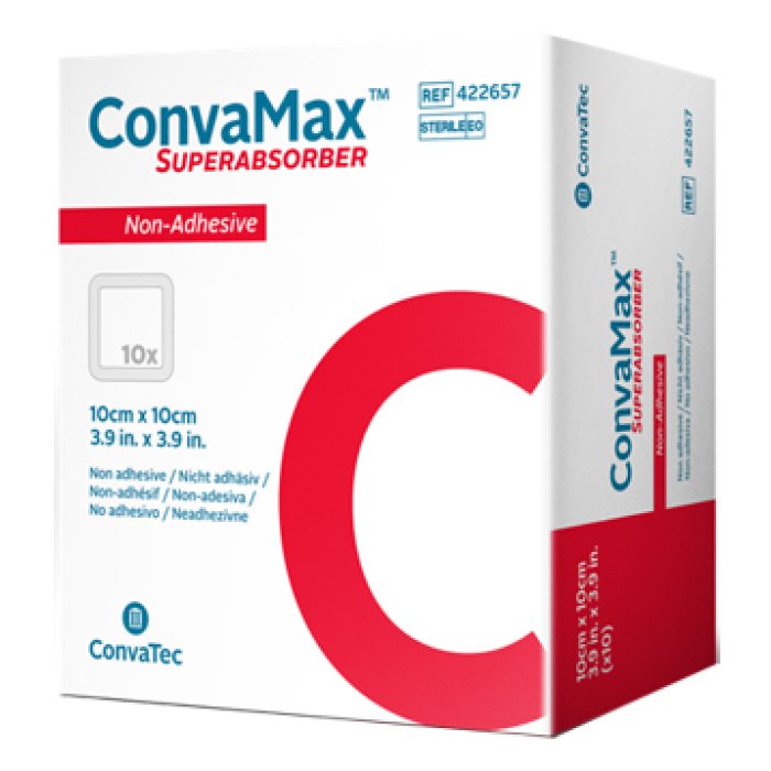 Convamax Superabsorber non adhesive 10x10 cm 10 pezzi - medicazione superassorbente per ferite essudanti