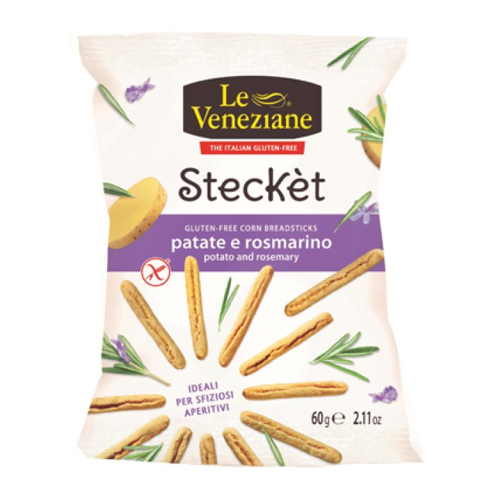 Le Veneziane Stecket Snack di Patate al Rosmarino Senza Glutine 60 g