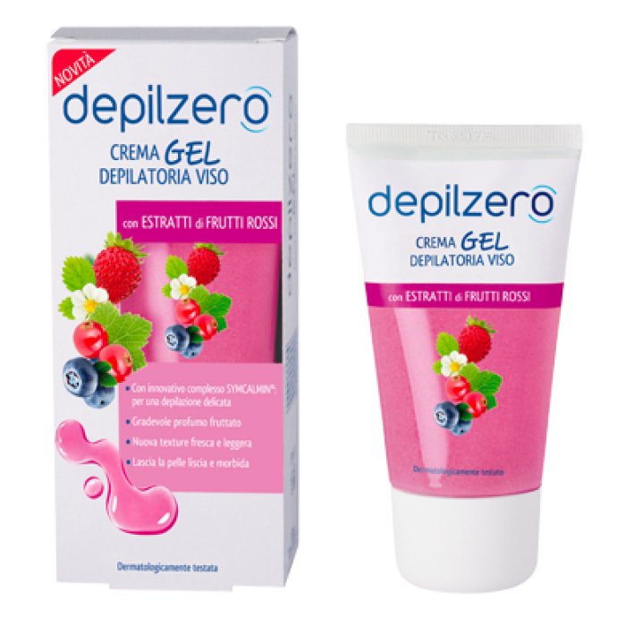Depilzero Gel Viso Depilatorio Delicato 50 ml | Crema Depilatoria Viso per Pelli Sensibili
