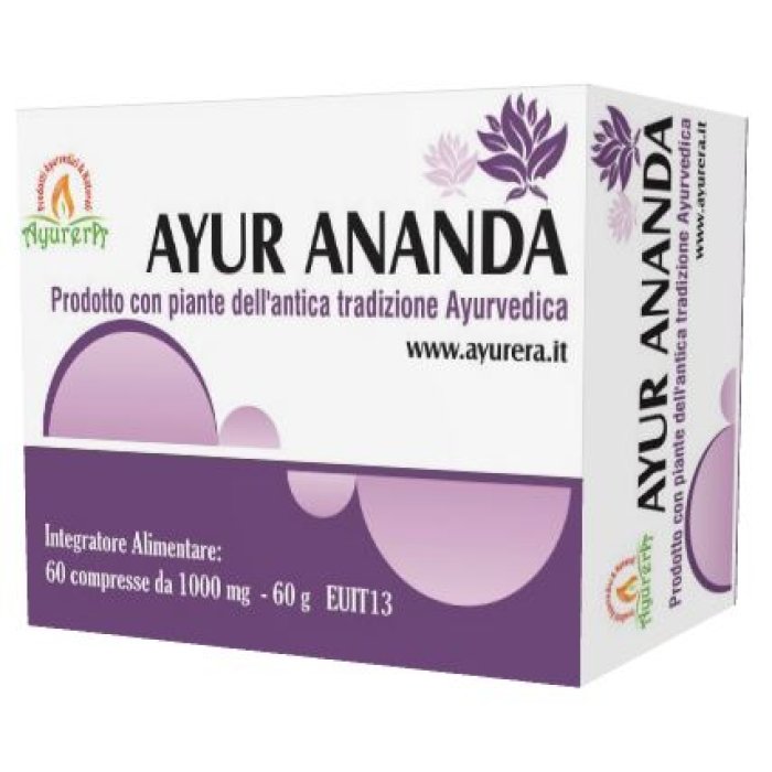 Ayur Ananda - Integratore Alimentare Ayurvedico per Memoria, Benessere Mentale e Funzionalità Circolatoria 60 compresse