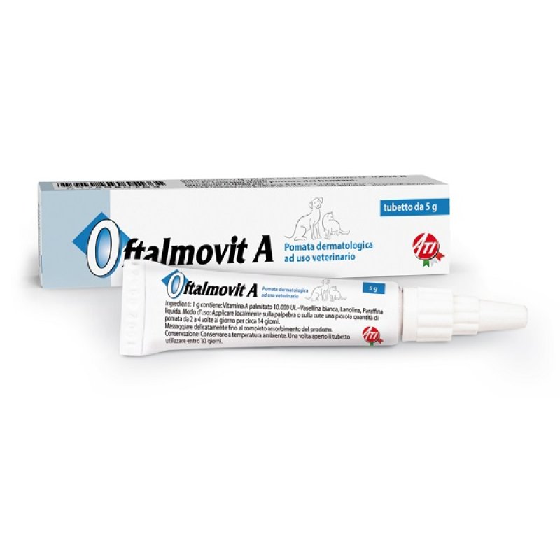 Oftalmovit A Unguento Oftalmico 5 g Lubrificante e Idratante per Occhi Secchi e Irritati