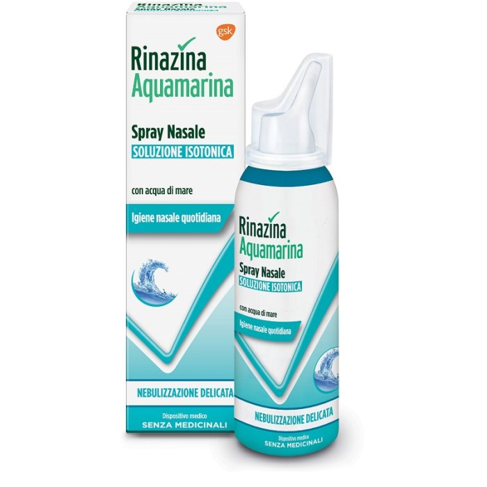 Rinazina Aquamarina Soluzione Isotonica Spray Nebulizzazione Delicata 100 Ml
