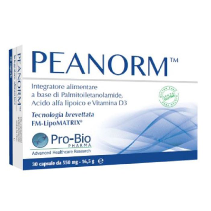 Peanorm Integratore 30 Capsule da 550 Milligrammi a Base di Palmitoiletanolamide per il Benessere del Sistema Nervoso e Articolare