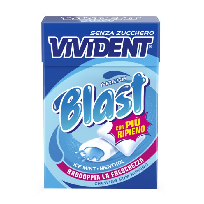 Vivident Blast fresh Blue Chewing Gum Senza Zucchero, 30g
