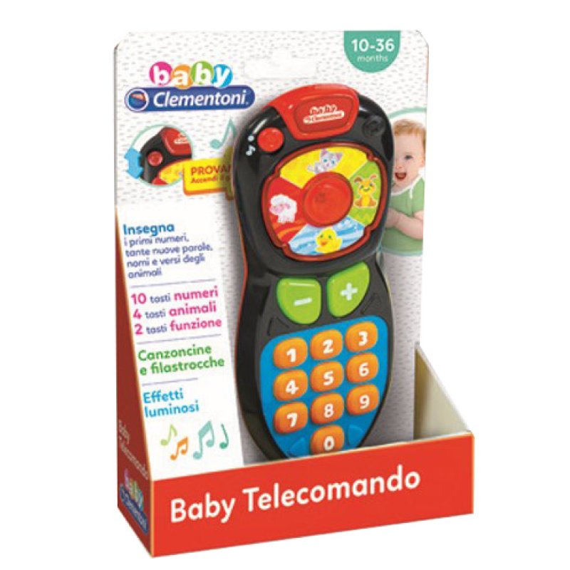 Clementoni Baby Telecomando Giocattolo Interattivo per Bambini con Luci e Suoni Educativi