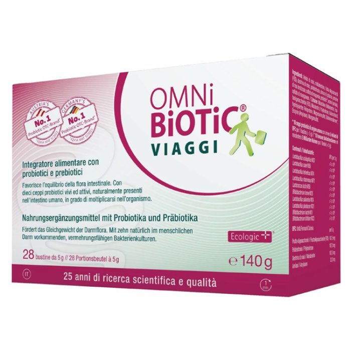 Omni Biotic Viaggi Integratore Probiotico Per Viaggiatori Per Equilibrio Intestinale E Difese Immunitarie 28 Bustine